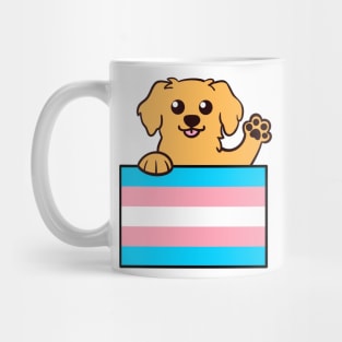 Love is Love Puppy - Golden Trans Pride Flag Mug